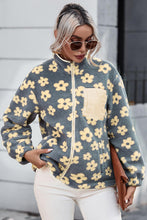 Load image into Gallery viewer, Pocketed Floral Mock Neck Jacket