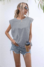Load image into Gallery viewer, Round Neck Cap Sleeve Tee
