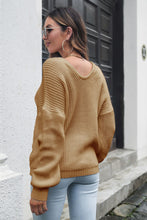 Load image into Gallery viewer, V-Neck Drop Shoulder Sweater