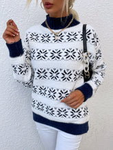 Load image into Gallery viewer, Snowflake Pattern Mock Neck Sweater