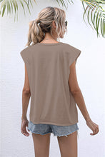 Load image into Gallery viewer, Round Neck Cap Sleeve Tee