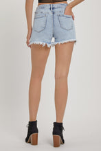 Load image into Gallery viewer, RISEN Full Size High Rise Rhinestone Strap Embellished Denim Shorts