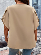 Load image into Gallery viewer, Plus Size V-Neck Flutter Sleeve Blouse