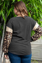 Load image into Gallery viewer, Plus Size Leopard Round Neck Dropped Shoulder T-Shirt