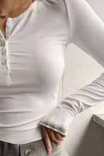 Load image into Gallery viewer, Half Button Long Sleeve T-Shirt