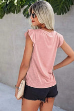 Load image into Gallery viewer, Ruffled Round Neck Cap Sleeve T-Shirt