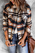 Load image into Gallery viewer, Double Take Plaid Button Front Shirt Jacket with Breast Pockets