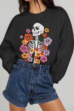 Load image into Gallery viewer, Simply Love Simply Love Full Size Flower Skeleton Graphic Sweatshirt