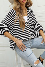 Load image into Gallery viewer, Striped Button Up Long Sleeve Cardigan