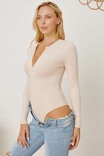 Load image into Gallery viewer, Zip Up Long Sleeve Bodysuit