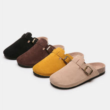 Load image into Gallery viewer, Suede Closed Toe Buckle Slide