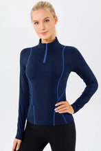 Load image into Gallery viewer, Mock Neck Quarter Zip Active T-Shirt