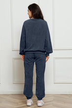 Load image into Gallery viewer, Round Neck Sweatshirt and Sweatpants Set