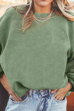 Load image into Gallery viewer, Ribbed Round Neck Drop Shoulder Sweatshirt