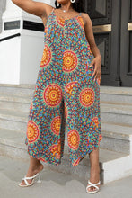 Load image into Gallery viewer, Plus Size Printed Spaghetti Strap Wide Leg Jumpsuit