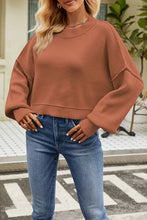 Load image into Gallery viewer, Round Neck Dropped Shoulder Sweater