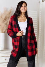 Load image into Gallery viewer, Heimish Full Size Plaid Open Front Cardigan with Pockets