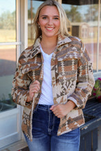 Load image into Gallery viewer, Geometric Dropped Shoulder Collared Jacket