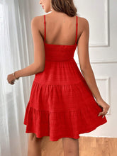 Load image into Gallery viewer, Smocked Tiered Sleeveless Mini Dress