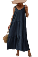 Load image into Gallery viewer, Tie-Shoulder Tiered Maxi Dress