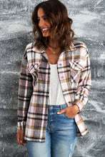 Load image into Gallery viewer, Double Take Plaid Button Front Shirt Jacket with Breast Pockets
