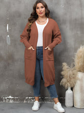 Load image into Gallery viewer, Plus Size Long Sleeve Pocketed Cardigan