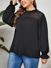 Load image into Gallery viewer, Plus Size Round Neck Flounce Sleeve Blouse