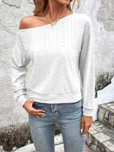 Load image into Gallery viewer, Eyelet Dropped Shoulder Blouse