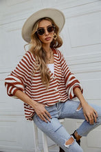 Load image into Gallery viewer, Striped Button Up Long Sleeve Cardigan
