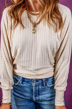 Load image into Gallery viewer, Ribbed Round Neck Long Sleeve Blouse