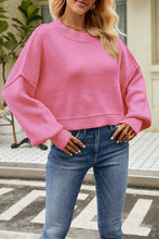 Load image into Gallery viewer, Round Neck Dropped Shoulder Sweater