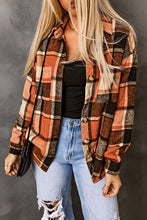 Load image into Gallery viewer, Plaid Pocketed Button Up Jacket