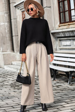 Load image into Gallery viewer, Mock Neck Dropped Shoulder Pullover Sweater