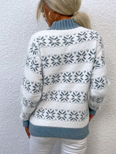 Load image into Gallery viewer, Snowflake Pattern Mock Neck Sweater