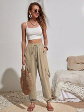 Load image into Gallery viewer, Drawstring Joggers with Cargo Pockets