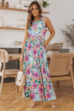 Load image into Gallery viewer, Round Neck Sleeveless Maxi Dress with Pockets