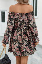 Load image into Gallery viewer, Floral Off-Shoulder Flounce Sleeve Dress