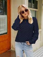 Load image into Gallery viewer, Openwork Round Neck Sweater