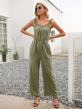 Load image into Gallery viewer, Round Neck Sleeveless Jumpsuit with Pockets