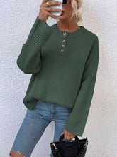 Load image into Gallery viewer, Quarter-Button Slit Sweater