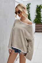Load image into Gallery viewer, Round Neck Dropped Shoulder Sweater
