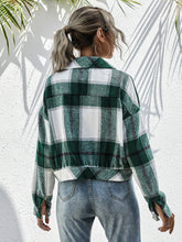 Load image into Gallery viewer, Plaid Dropped Shoulder Shirt Jacket