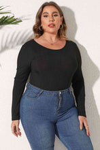 Load image into Gallery viewer, Plus Size Round Neck Long Sleeve Bodysuit