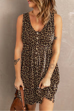 Load image into Gallery viewer, Printed Scoop Neck Sleeveless Buttoned Dress