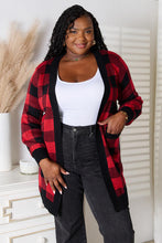 Load image into Gallery viewer, Heimish Full Size Plaid Open Front Cardigan with Pockets