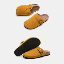 Load image into Gallery viewer, Suede Closed Toe Buckle Slide