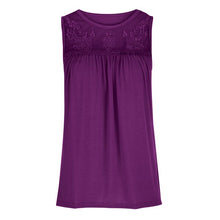 Load image into Gallery viewer, Lace Detail Round Neck Tank