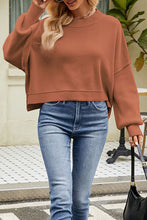 Load image into Gallery viewer, Round Neck Dropped Shoulder Sweater