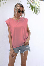 Load image into Gallery viewer, Round Neck Cap Sleeve Tee