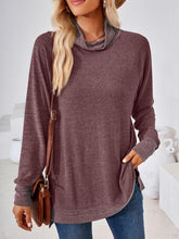 Load image into Gallery viewer, Contrast Mock Neck Long Sleeve T-Shirt